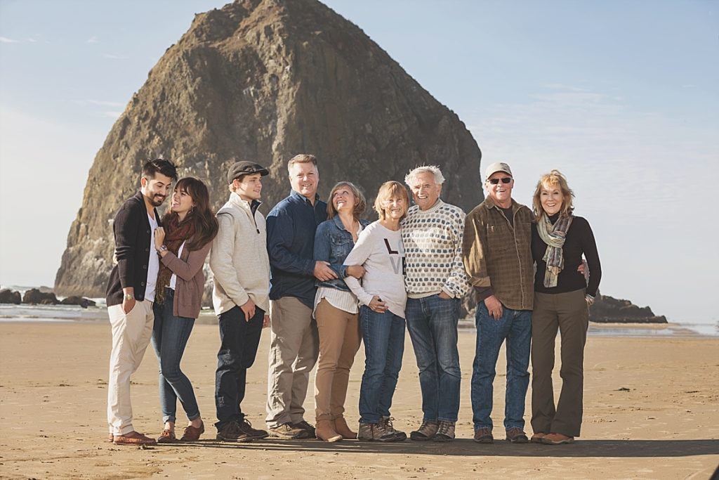 Cannon Beach, Extended Family Photograph, Haystack Rock